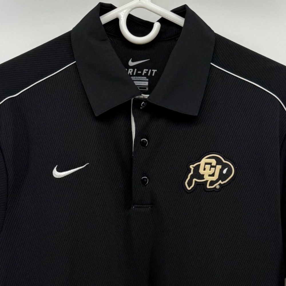 Nike Colorado Buffaloes Dri-FIT Polo Shirt Mens Medium Black CU Buffs 25839X-CO1